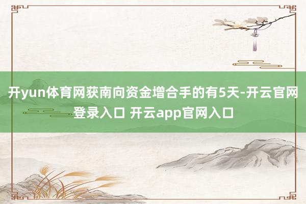 开yun体育网获南向资金增合手的有5天-开云官网登录入口 开云app官网入口