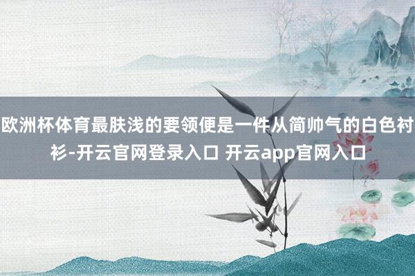 欧洲杯体育最肤浅的要领便是一件从简帅气的白色衬衫-开云官网登录入口 开云app官网入口