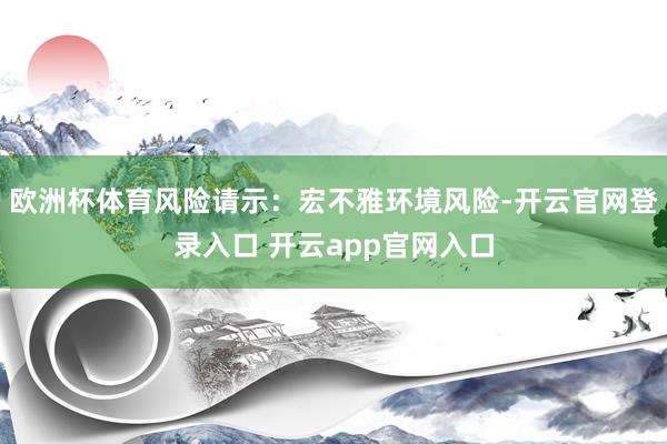 欧洲杯体育风险请示：宏不雅环境风险-开云官网登录入口 开云app官网入口