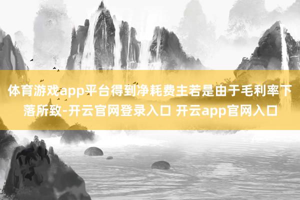 体育游戏app平台得到净耗费主若是由于毛利率下落所致-开云官网登录入口 开云app官网入口