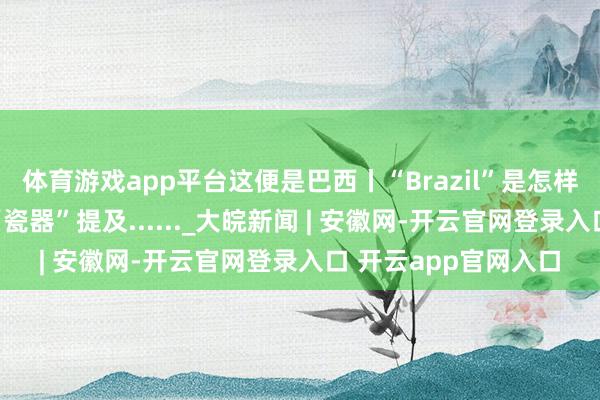 体育游戏app平台这便是巴西丨“Brazil”是怎样来的？不错从中国“瓷器”提及......_大皖新闻 | 安徽网-开云官网登录入口 开云app官网入口