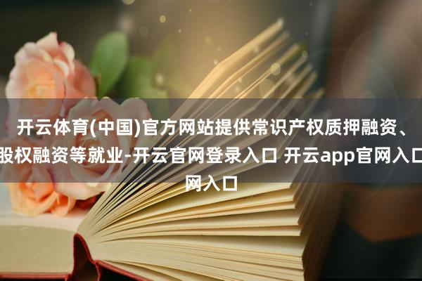 开云体育(中国)官方网站提供常识产权质押融资、股权融资等就业-开云官网登录入口 开云app官网入口